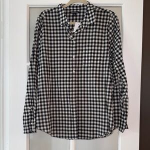 J. Crew Black and White Checkered Women's Shirt